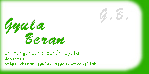 gyula beran business card