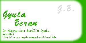 gyula beran business card